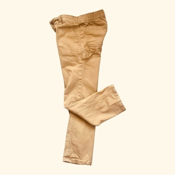 Old Navy casual straight canvas utility pants tan/ khaki boys 5 T pockets button - Picture 5 of 11